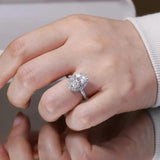 Amazing 1-5Carat Oval Cut Moissanite Diamod Rings, Silver GRA Certified Halo Promise Wedding Engagement Jewellery