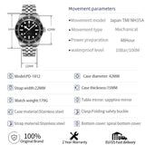 New Luxury Brand BB58 Men's Mechanical Watches - High Quality Automatic Stainless Steel Waterproof Wristwatch