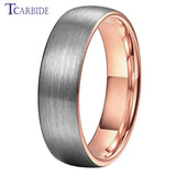 Domed Brushed Multicolor 6mm 8mm Tungsten Engagement Wedding Rings For Women Men