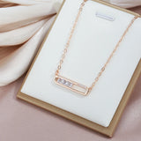 Modern Fashion Filled 14K Rose Gold AAA Zircon Diamonds Square Pendant Necklace - Daily Fine Jewellery