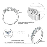 Terrific 3mm 4mm Moissanite Half Eternity Band 5-stone 7-stone Silver Wedding Rings