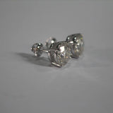 Premium 0.5-2ct Moissanite Diamonds Sterling Silver Stud Earrings for Men Women