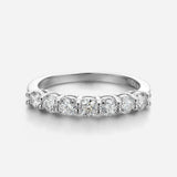 18K Gold Plated D Colour 3mm 7-Stone Eternity Moissanite Diamonds Rings S925 Silver Lab Diamond Fine Jewellery