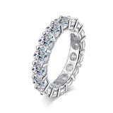 Brilliant 3/5mm VVS1 D Colour Moissanite Diamonds Engagement Eternity Silver Ring