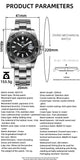 Super Stainless Steel Men 2115 Quartz Watches - Luxury 100m Waterproof Ceramic Bezel  Writwatches for Men