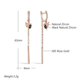 14 Karat  Gold Filled With AAA Zircon Diamonds Trendy Long Tassel Birdie Dangle Earrings