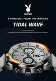 PLAYBOY Top Brand Fashion Watch for Men Leather Strap  High Quality Casual Waterproof Luxury Quartz Men's Watches