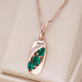 14K Gold Filled Unusual Green AAA Zircon Crystal Vintage Fine Pendant Necklace For Women