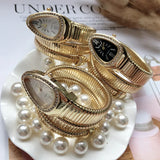Popular Creative Snake Shaped Women's Quartz Analogue Watches - Women's Bracelets Personalized Wristbands For Women