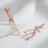 14 Karat Rolled Gold Fashion Glossy Dangle Simple Cross Daily Fine Jewellery Earrings