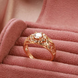 New Fashion Bold  High Quality Fine Jewellery 14K Filled Rose Gold Micro wax inlay AAA Zircon Diamonds Gold Ring