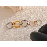 18K Gold Plated Stainless Steel 3 Colors 5 Links Popular Stacked Rings