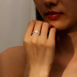 Elegant Sterling Silver Natural Freshwater Pearl AAA Zircon Diamonds Ring
