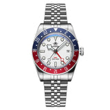 Super Luminous Bubble Mirror Glass GMT Watch 20Bar Diver Stainless Steel Quartz Watch