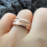 Sandblasted Finish 14K Gold Plated  6mm/8mm Tungsten Carbide Rings for Men Women