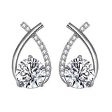 Marvelous 0.5 Carat * 2 Moissanite Diamonds Cross Earrings Fashion Design Light Luxury High-End Fine Jewellery