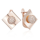 14K Gold Filled Unusual Shiny AAA Zircon Diamonds Dangle High Quality Jewellery Earrings