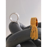 18K Gold Plated Stainless Steel Chain Tassel Adjustable High Quality Charm Stylish Ring