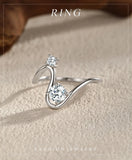 Geometric Line Design Dazzling AAAA Lab Created Diamond Sterling Silver Ring