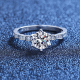 Terrific 1CT VVS1 GRA Certified Moissanite Diamonds Solitaire Rings, Engagement Wedding Silver Fine Jewellery