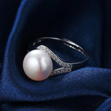 Luxury Multicolour Real Natural Freshwater Pearls AAA Zircon Diamonds Rings