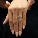925 Sterling Silver 6.5mm Round Cut D Colour VVS1 Moissanite Solitaire Engagement Wedding Rings, Fine Jewellery