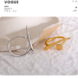 18K Gold Plated Chic Stainless Steel Personality Minimalist Classy Stylish Unique Ring