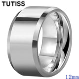 Bevel Edges 10mm 12mm Men Women Popular Tungsten Couples Wedding Ring