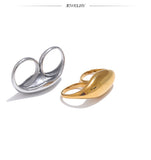 18K Gold Plated Stainless Steel Metal Double Finger Geometric Personality Exaggerated Ring