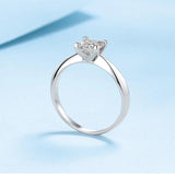 Princess Cut 1ct 2ct Moissanite Diamonds Solitaire Rings For Women Sterling Silver Pass Diamond Test Wedding Rings