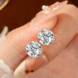 Solitaire Round D-Colour 0.1CT-3CT Moissanite Diamonds Unisex Stud Earrings