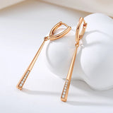 14 Karat Gold Filled AAA Zircon Diamonds Long Dangle Trendy Earrings For Women