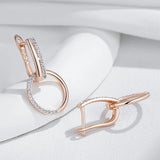 Stylish Round 14K Filled Gold AAA Zircon Diamonds Drop Earrings Daily Jewellery