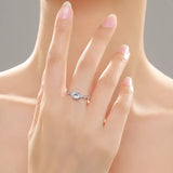 Round 1ct Dazzling 925 Solid Silver AAAA Lab Created Diamond Engagement Ring