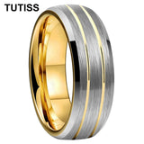 Double Groove Dome Polishing with Chamfering New Men's and Women's Tungsten Ring