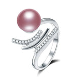 Amazing Multicolour Freshwater Cultured Pearls AAA Zircon Diamonds Silver Rings