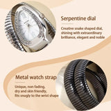 Luxury Snake Shape Quartz Watch Stainless Steel Strap Bracelet Wristwatch Watches