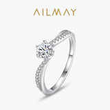 Dazzling Sparkling AAAA Lab Created Diamond 925 Sterling Silver Solitaire Ring