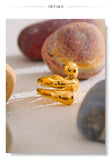 18K Gold Plated New Irregular Stainless Steel Stylish Unique Texture Distinctive Ring