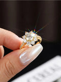 Sparkling VVS1 D Colour 1 Carat Moissanite Diamond Sun Flower Design Luxury Ring