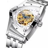 New Hollow Triangular Mechanical Watches Stainless Steel Men's Wristwatches - Fashion Brand Wristwatches for Men.
