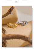 18K Gold Plated Exquisite Stainless Steel AAA Cubic Zirconia Diamonds Stylish Ring