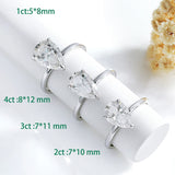 Fabulous 1-4CT Pear Cut VVS1 D Colour Moissanite Diamonds Solitaire Silver Ring