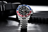 TOP BRAND DESIGN 40MM GMT Luxury NH34 Automatic Stainless Steel Waterproof Men Mechanical Wristwatch