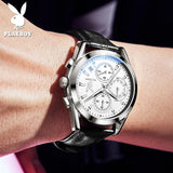New Top Brand High Quality Original Leather Strap Multifunction Quartz Fashion Business Luxury Watch for Men
