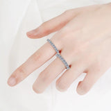 10 Stones 1ct Half Eternity Moissanite Diamonds Engagement Wedding Rings Sterling Silver Stackable Ring for Women