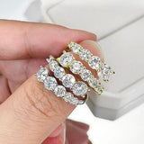 Trendy 3.26cttw D Colour VVS1 Full Moissanite Engagement Rings For Women S925 Silver 18K Gold Plated Fine Jewellery