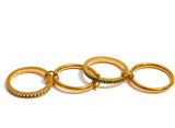 18K Gold Plated White Green AAA Zirconia Diamonds 4 Layered Stacked Ring Popular Jewellery