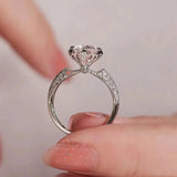 Luxury 1 Carat Moissanite 100% S925 Silver D Color VVS1 GRA Certified Solitaire Rings for Women Fine Jewellery