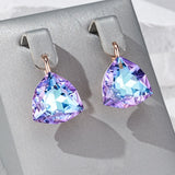 14 Karat Gold Filled Big Colourful AAA Zircon Crystals Drop Earrings Unique Jewellery